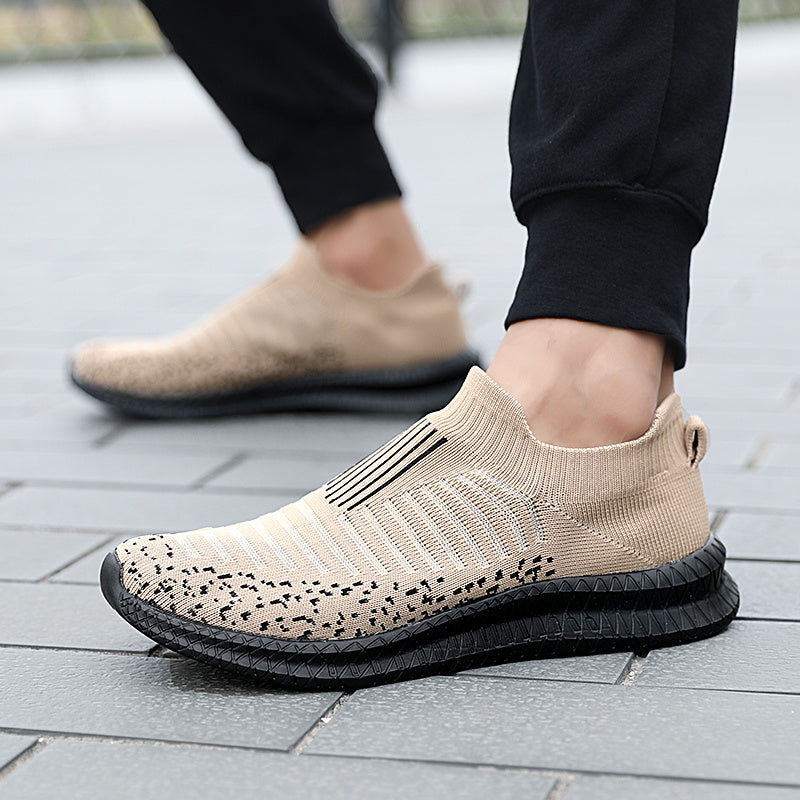 Knit Breathable Slip On Casual Shoes, Soft Sole Sneakers