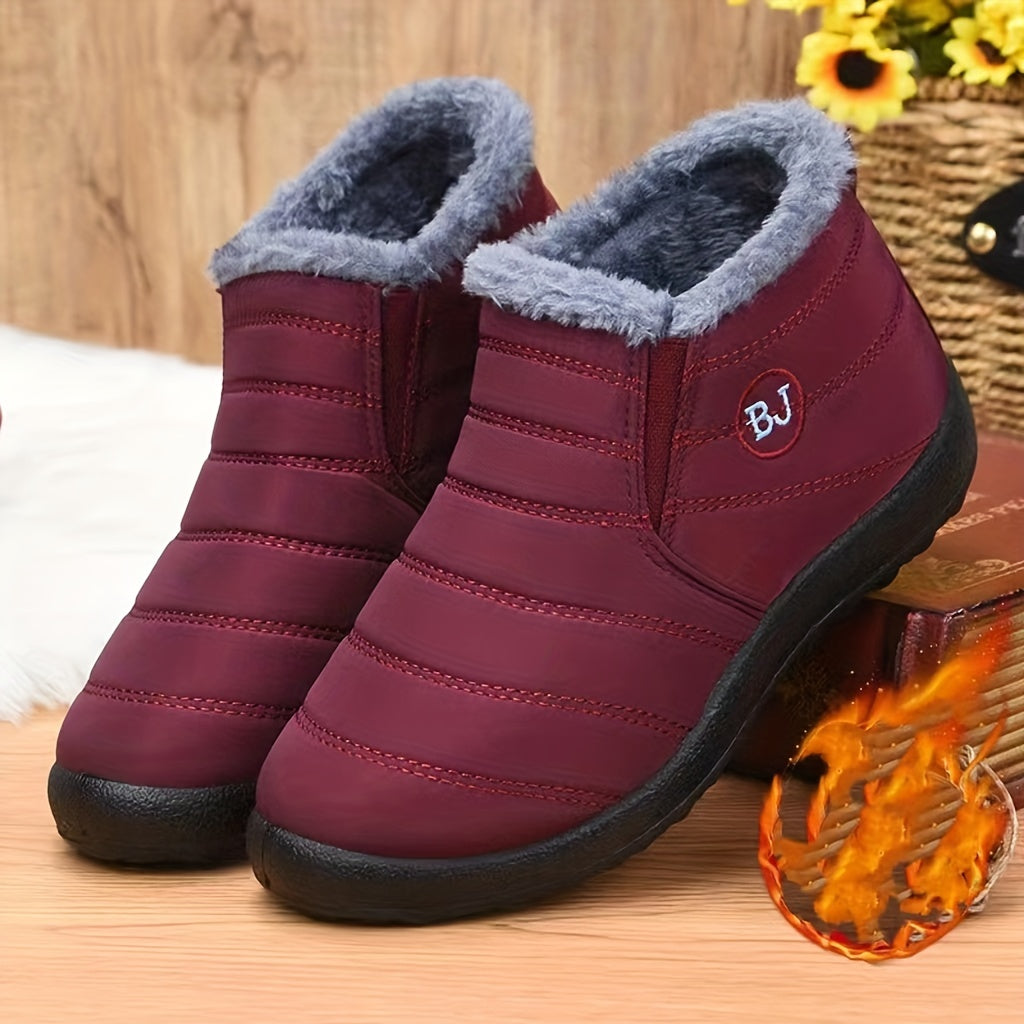 Warm Fleece Cozy Non-slip Snow Boots, Outdoor Hiking