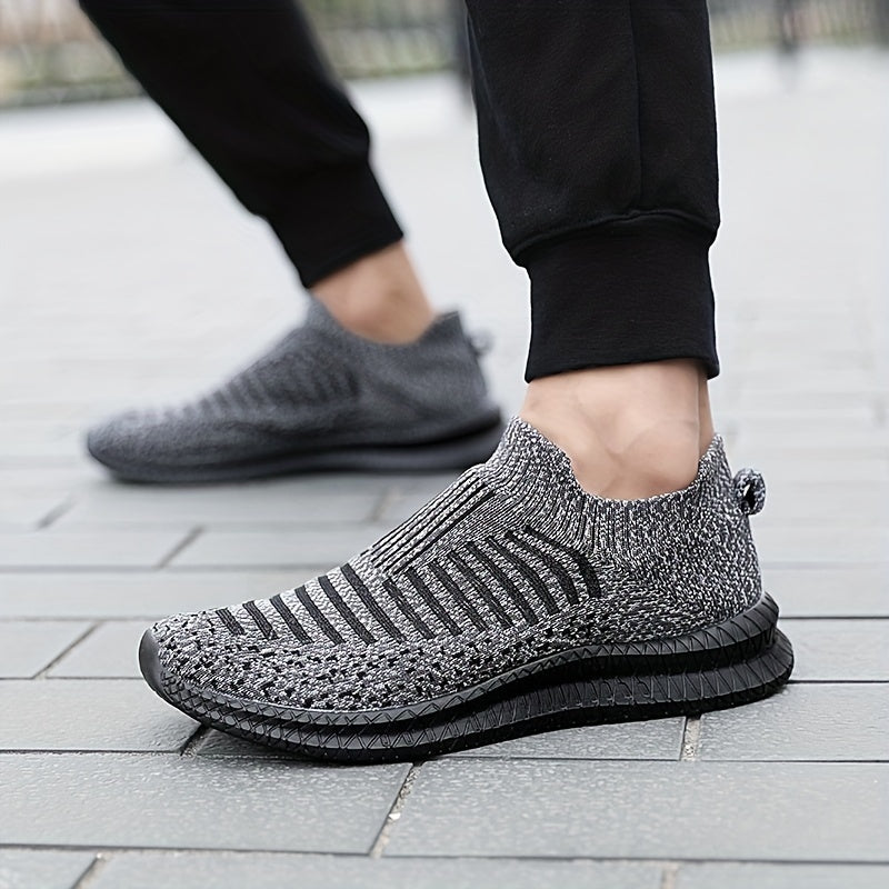Knit Breathable Slip On Casual Shoes, Soft Sole Sneakers